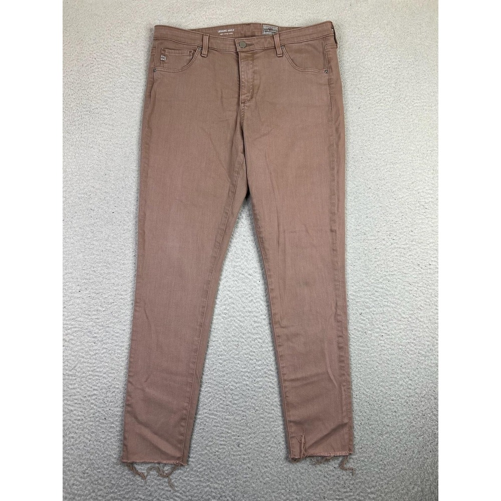 AG Adriano Goldschmied Legging Ankle Jeans Womens 32R Pink Mid Rise Super Skinny
